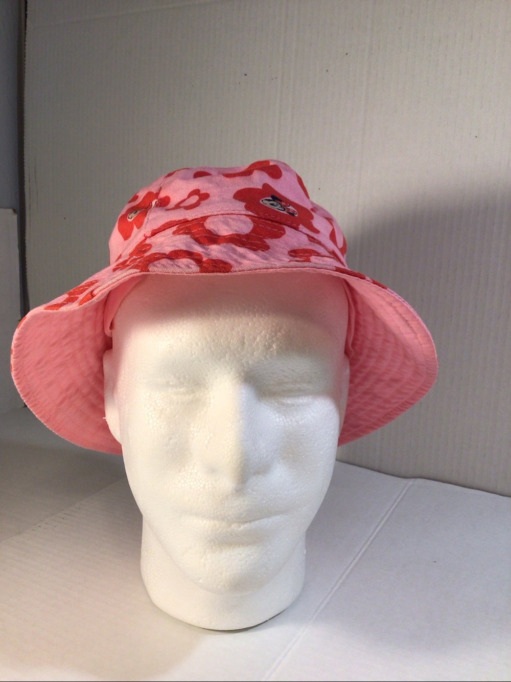 Disney Minnie Mouse Kids Pink/ Red Floral Bucket Hat sun Cap